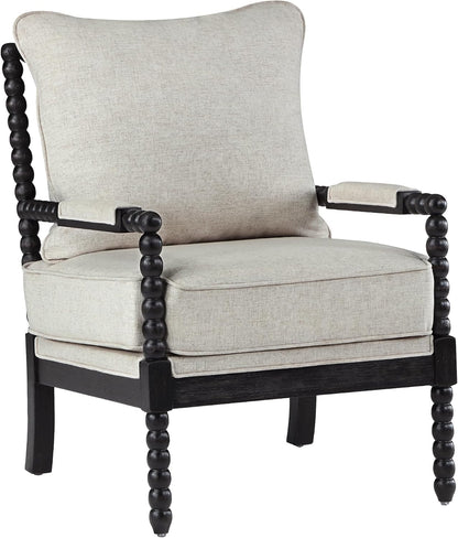 DUHOME Linen Fabric Spindle Accent Chairs Set of 2,Bobbin Chair with High Resilience Spring Cushion