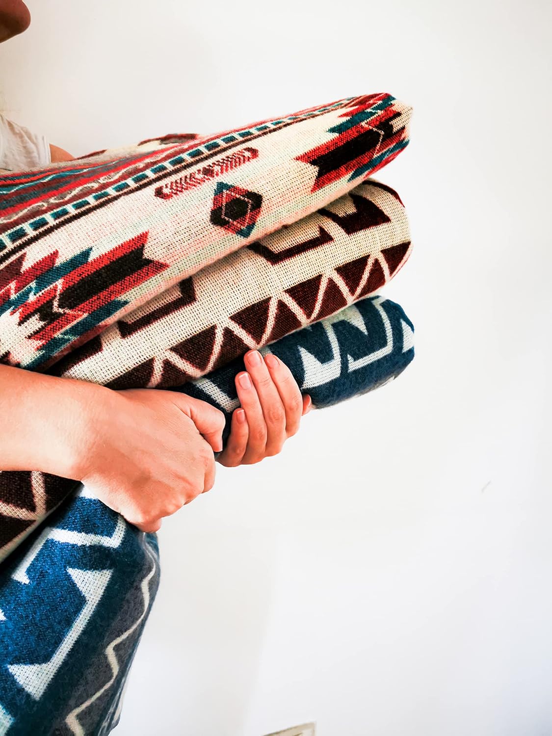 Inca Aztec Throw, Queen, King Blanket | Southwest Indian Navajo Boho Style | Native Cover for