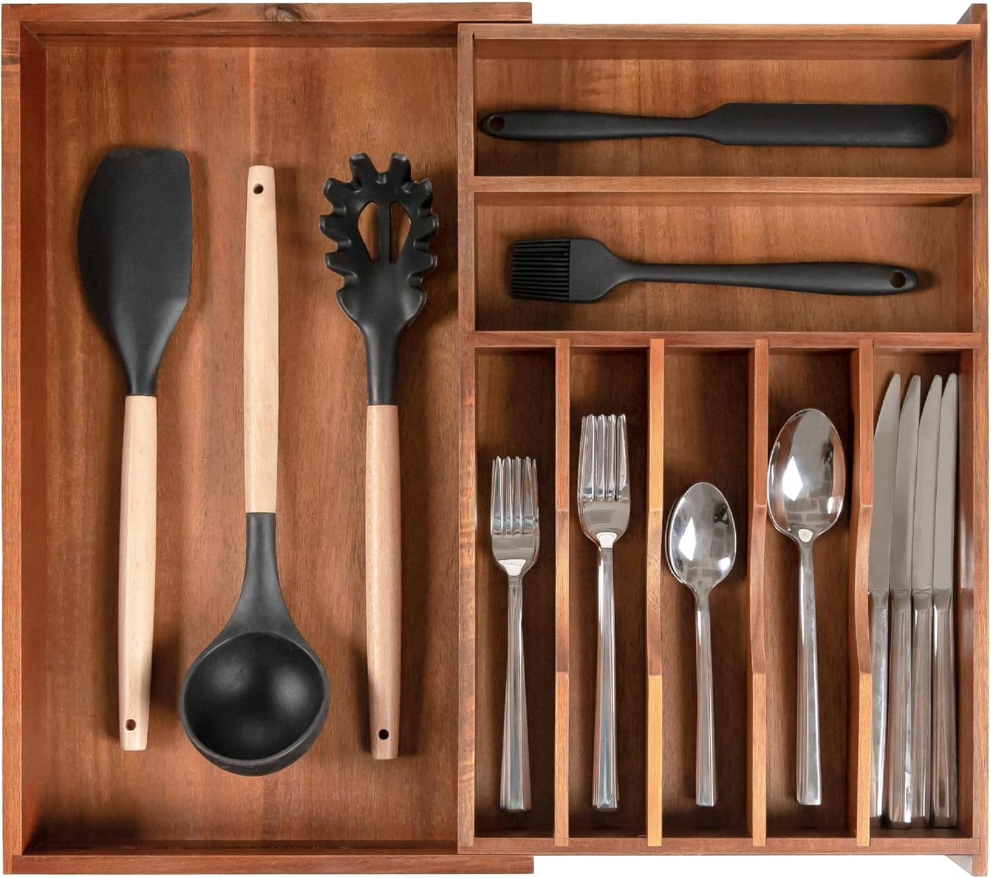 Premium Silverware, Flatware and Utensil Organizer for Kitchen Drawers, Food-Safe Contract Grade