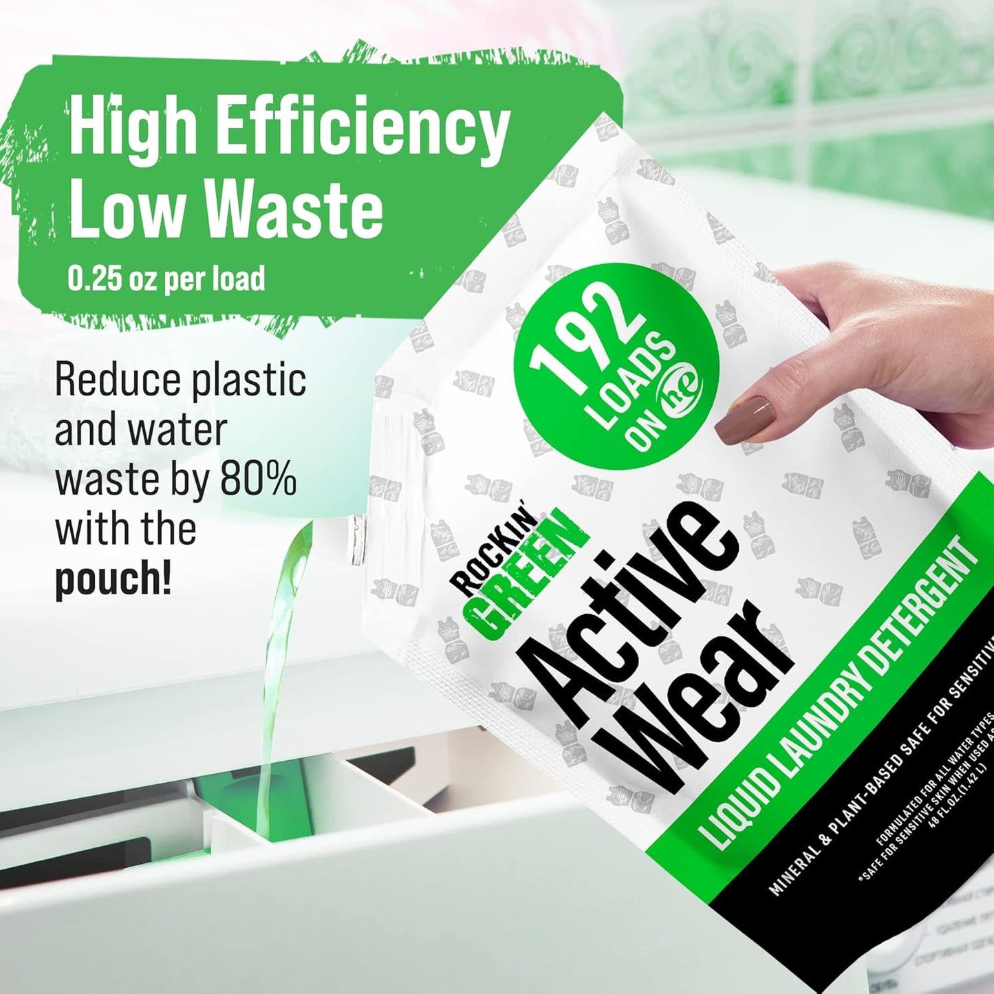 Rockin' Green Laundry Detergent, Plant based, All Natural Laundry Detergent Powder, Vegan and