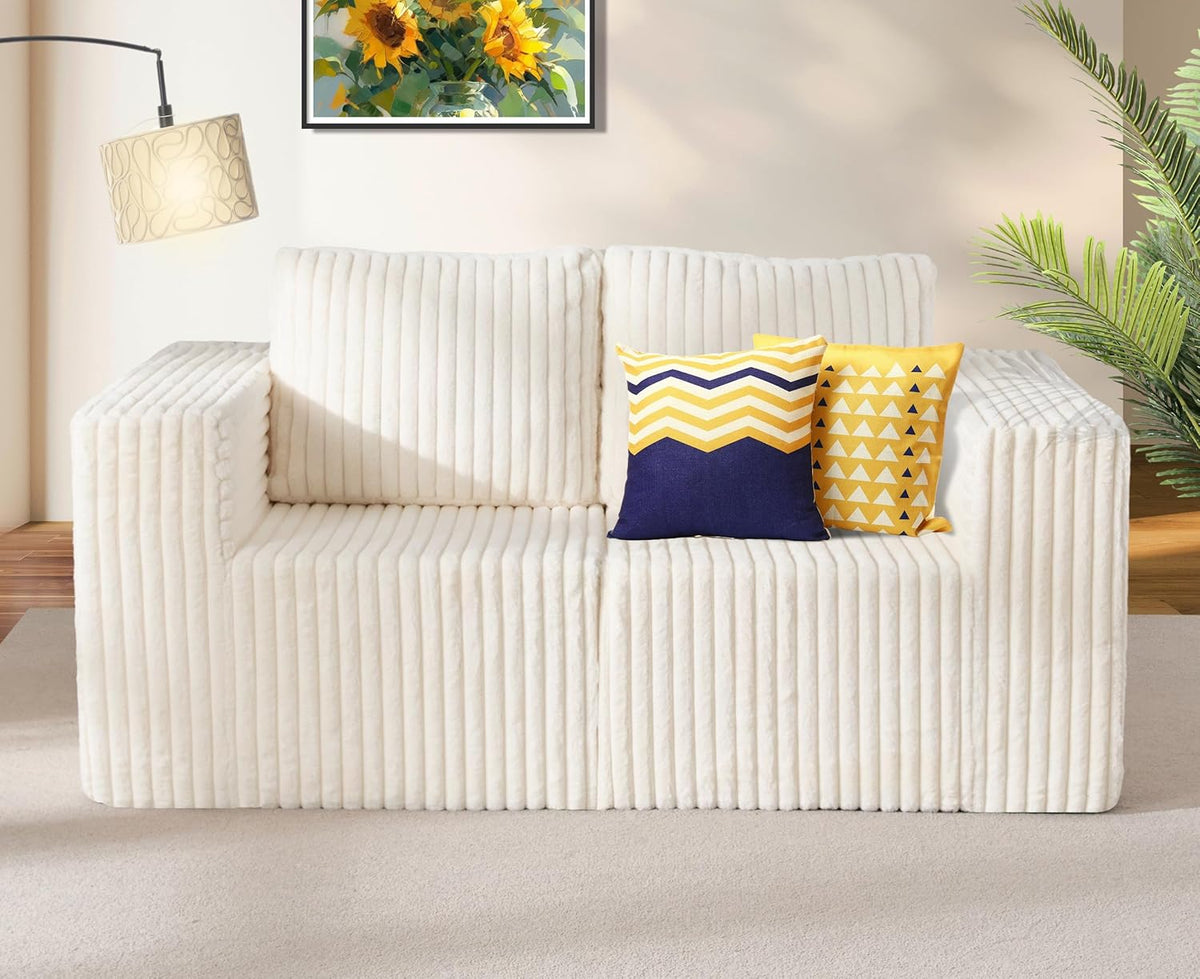 Modular Sectional Sofa 2 Seater Loveseat Modular Couch with Deep Seat Memory Foam Cloud Chair with