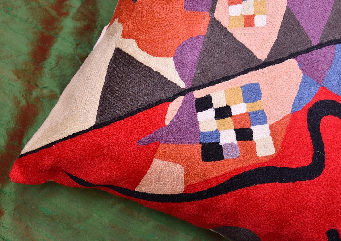 Kandinsky Modern Couch Pillow Cover - Red Flow | Abstract Pillows | Mid Century Chair Cushions |
