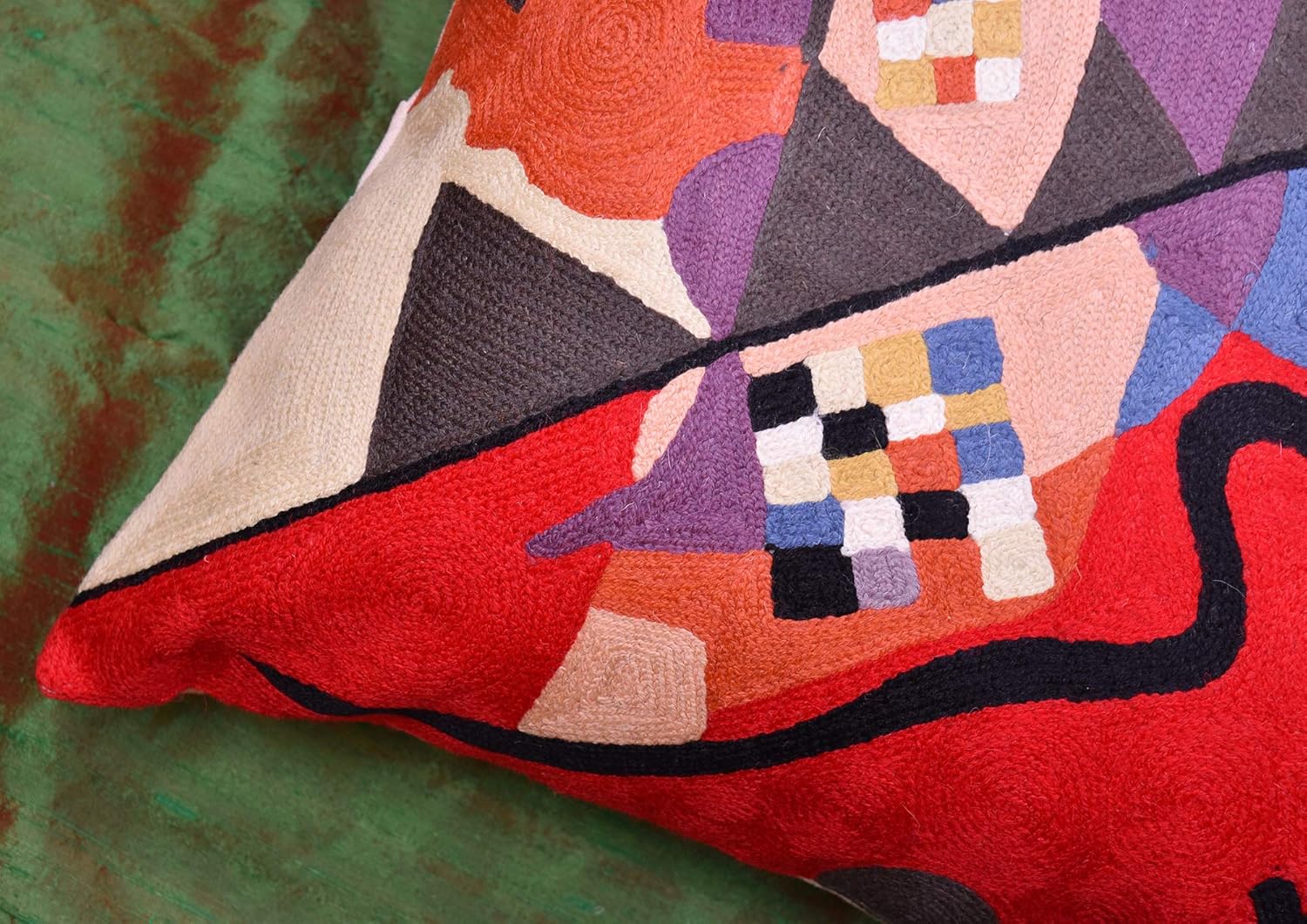 Kandinsky Modern Couch Pillow Cover - Red Flow | Abstract Pillows | Mid Century Chair Cushions |
