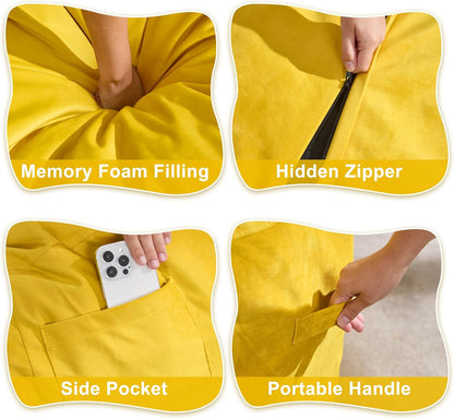 Hobestluk 3FT Bean Bag Chair Giant Bean Bag Chairs for Adults Large Bean Chairs with Removable