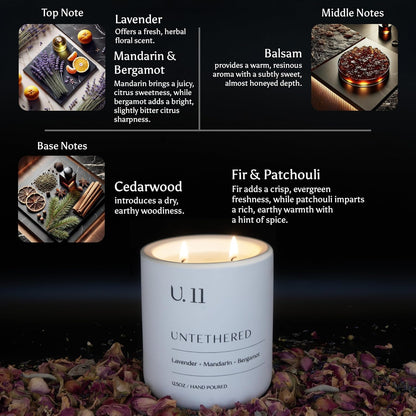U.11 Luxury Scented Candle – Lavender, Mandarin & Cedarwood | Hand-Poured in USA w/ 100% Natural