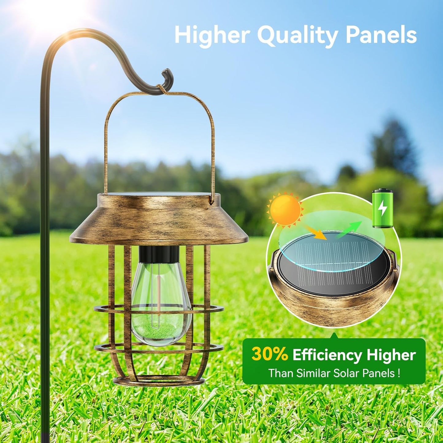 Solar Lanterns Outdoor Waterproof, High Brightness Hanging Solar Lights for Outside with Wall
