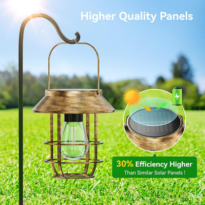 Solar Lanterns Outdoor Waterproof, High Brightness Hanging Solar Lights for Outside with Wall