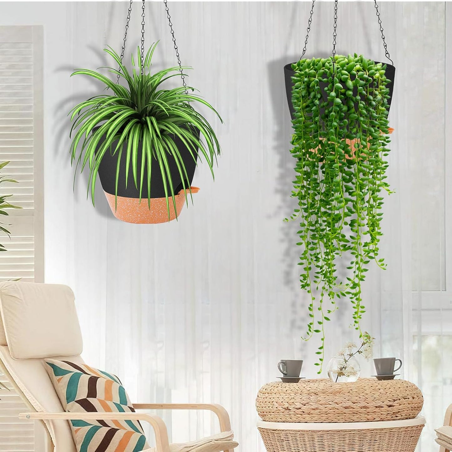 GARDIFE Hanging Planter, 10 inch Hanging planters for Indoor. Outdoor Plants, Self Watering Plant