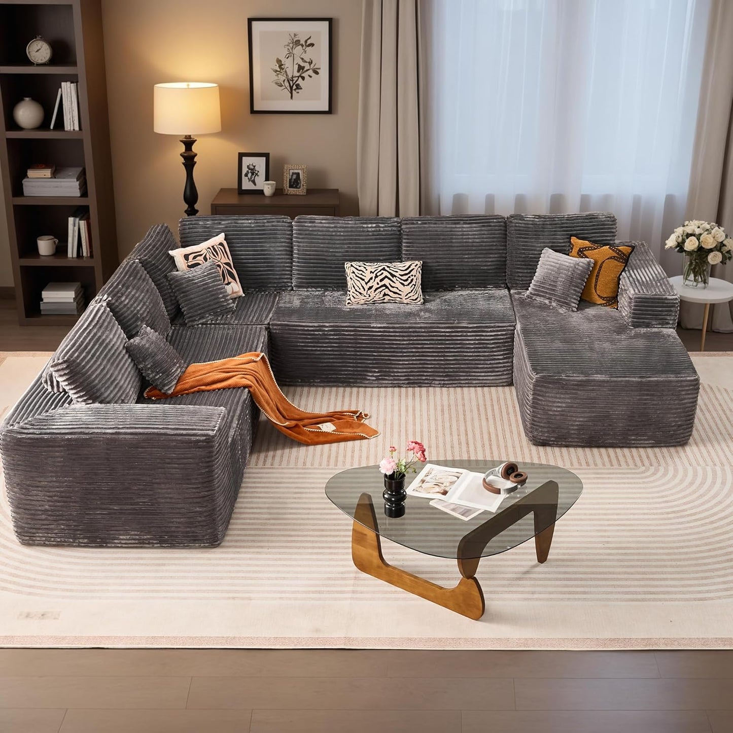 HOOOWOOO Cloud Sectional Couches for Living Room,Modular Sectional Sofa No Assembly,133X108 Inch
