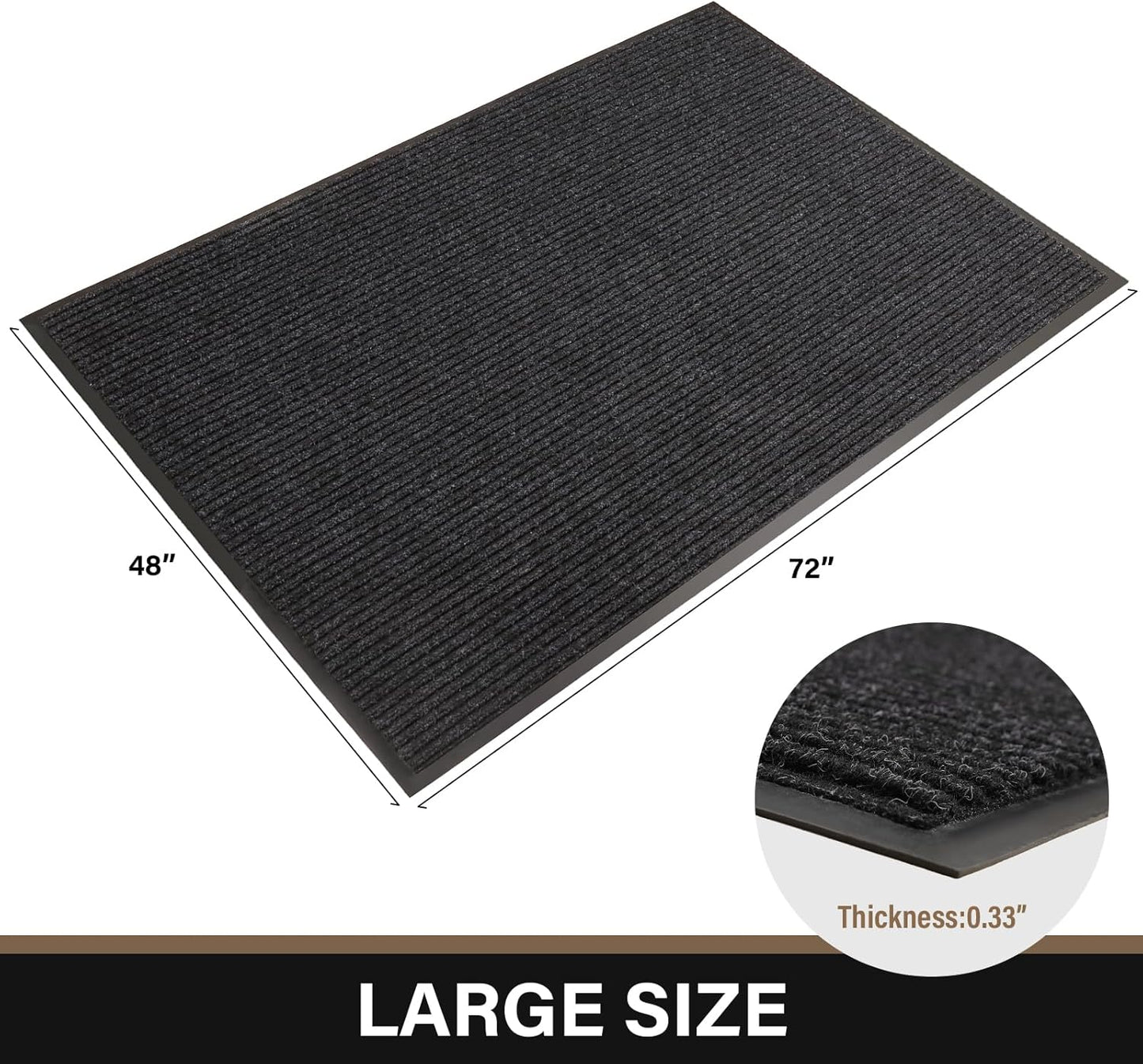 Large Front Door Mat, 72" x 48" Durable Front Doormat, Heavy Duty Large Welcome Door Matt for Home