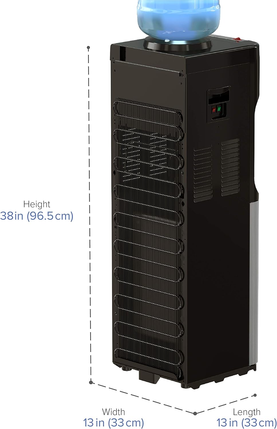 Brio Essential Series Top Loading Water Cooler Dispenser - Tri Temp Dispense, Child Safety Lock