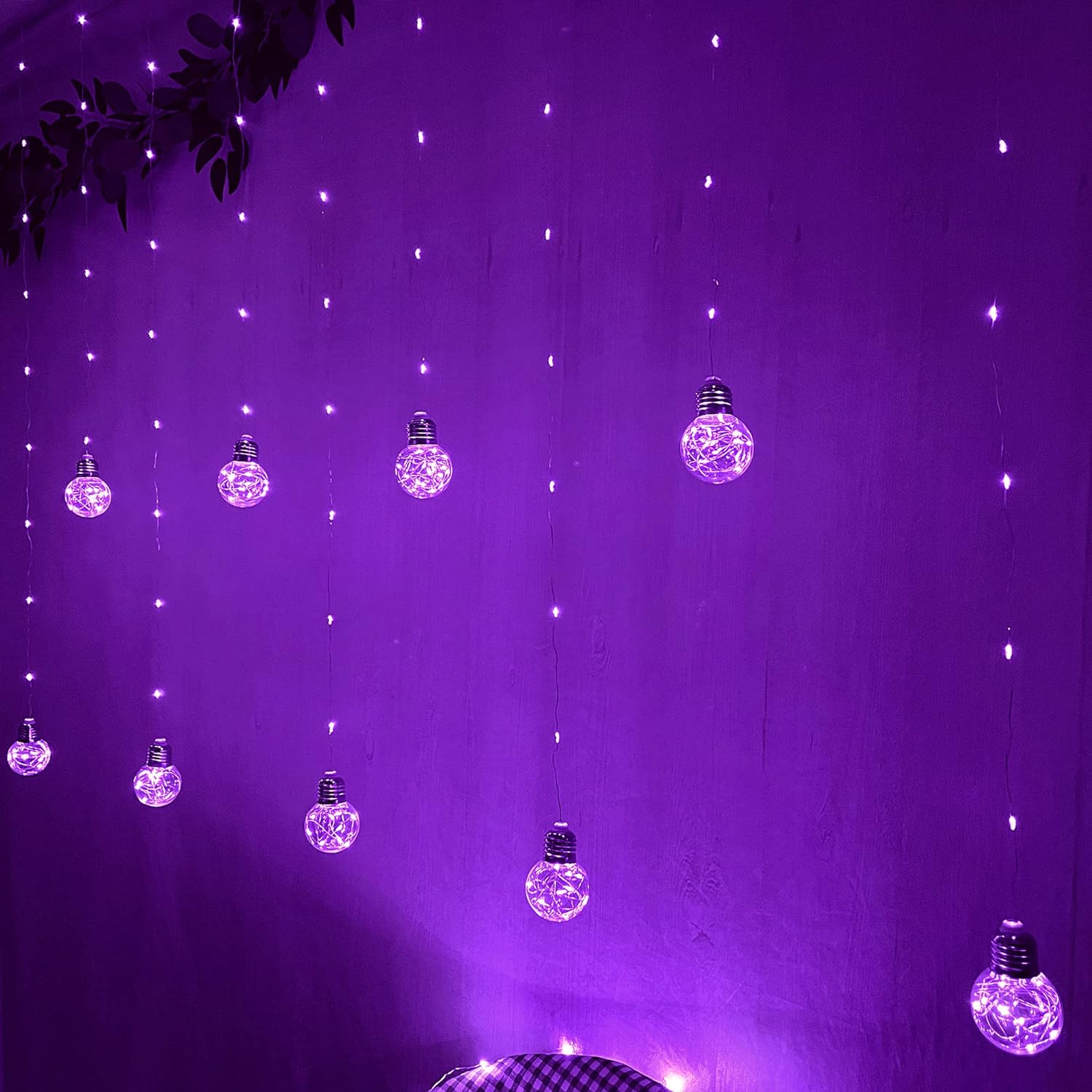 YOLIGHT Wishing Ball Curtain Lights 200 LED Window Curtain String Lights with Remote, USB Battery
