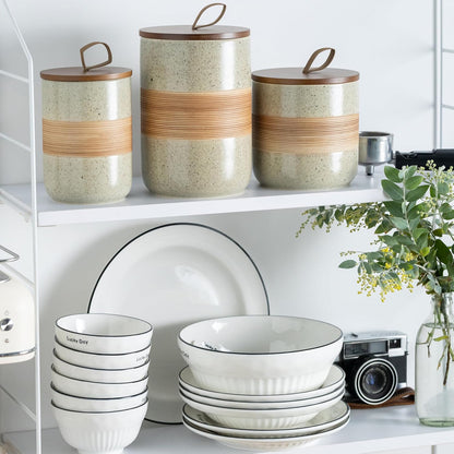 Small Ceramic Jar with Lid, Coffee Canister Coffee Container Kitchen Food Storage Jars for Spice