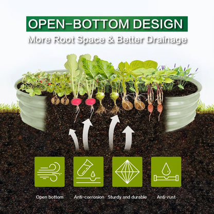 Gardmax Galvanized Raised Garden Bed, Lightweight Planter Boxes Outdoor with Easy Assembly, Large