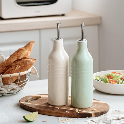 famiware Jupiter 16oz Ceramic Olive Oil Dispenser Bottle, Olive Oil and Vinegar Dispenser Bottle