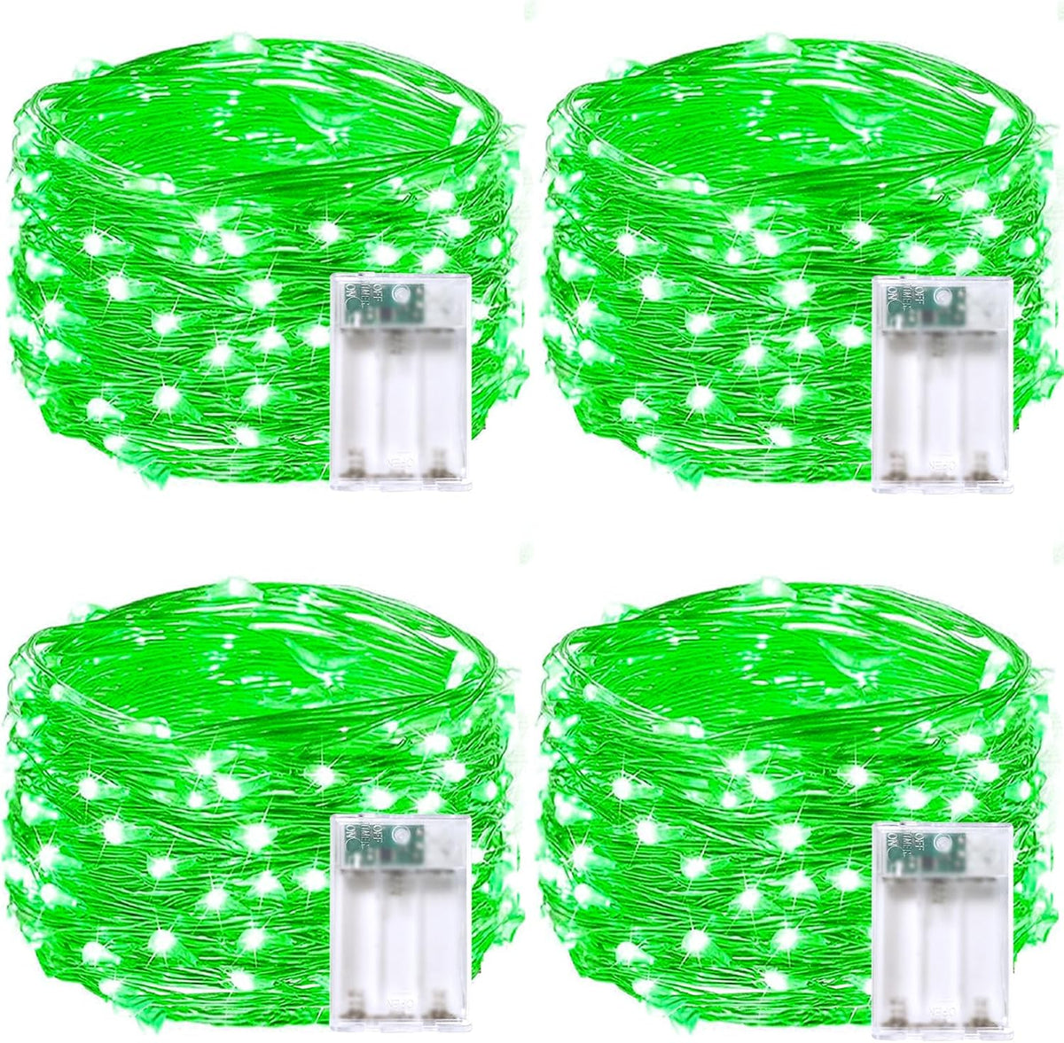 4 Pack 50 LED Fairy Lights Battery Operated with Timer, 16FT Waterproof Halloween Battery Lights