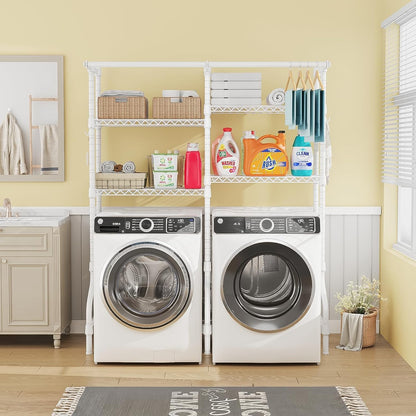 U14 Over Washer and Dryer Storage Shelves, 4 Tiers Laundry Room Storage and Organizer System, Space