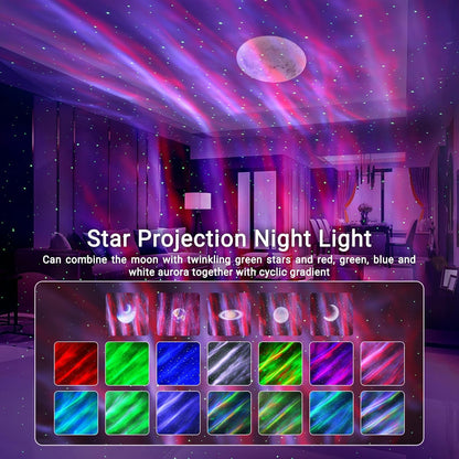 Star Projector,Northern Lights Projector,with Bluetooth Speaker, White Noise, Remote Control,Night