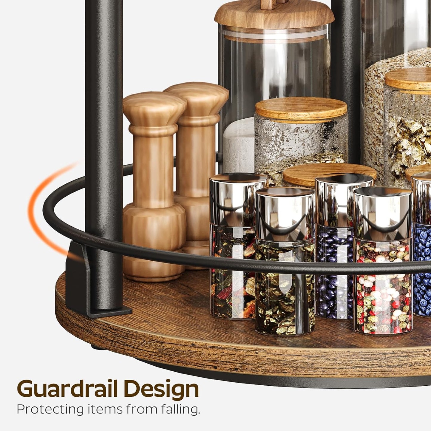 Spice Rack, Set of 2 Lazy Susan Organizer, 2-Tier Turntable Organizer, Rotating Spice Rack