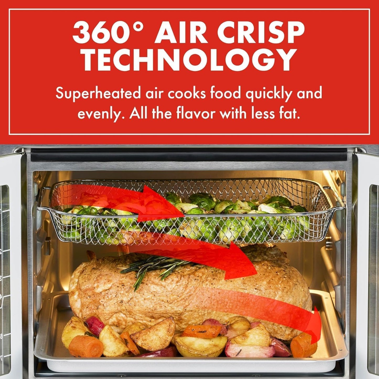Emeril Lagasse Extra Large French Door Air Fryer Toaster Oven Combo, 24 Cooking Functions and