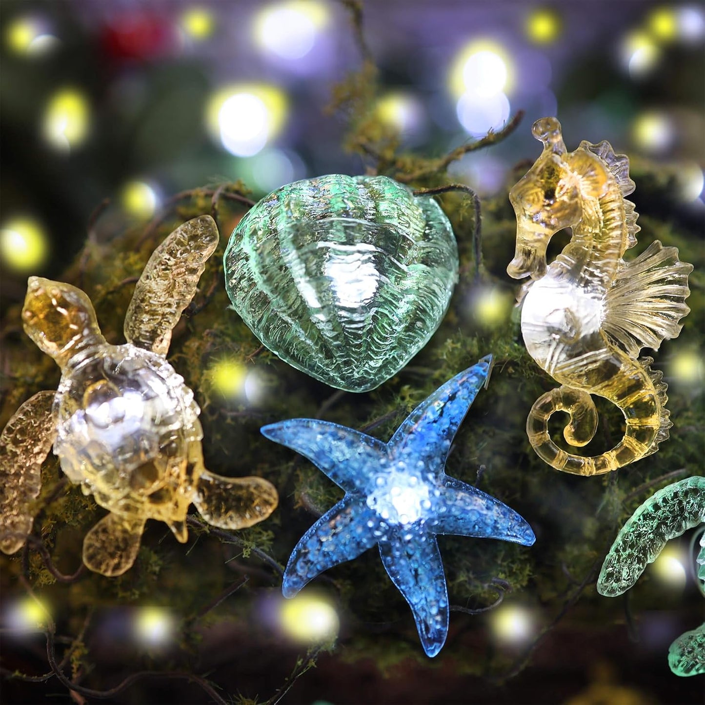 Ocean Theme String Lights Indoor Nautical Décor-USB or Battery Operated 10ft 30 LED Sea Horse