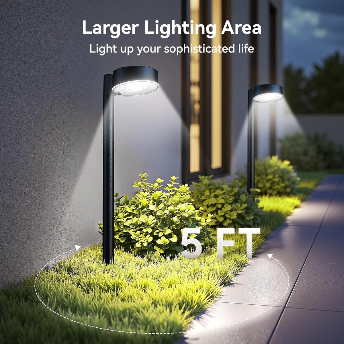 4 Pack Solar Pathway Lights Outdoor, 12 Brighter LED Solar Lights Outdoor Waterproof, Up to 12 Hrs