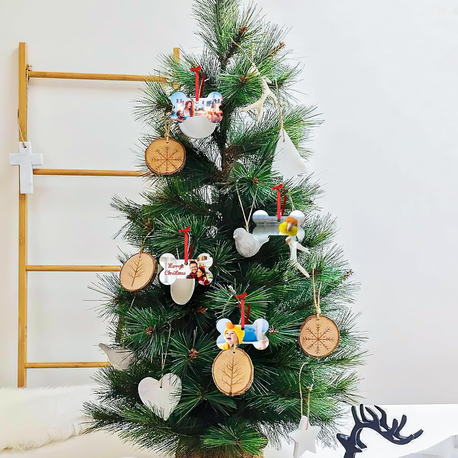 Personalized Christmas Ornaments 2025 Wood Custom Picture Text Hanging Ornament Customized