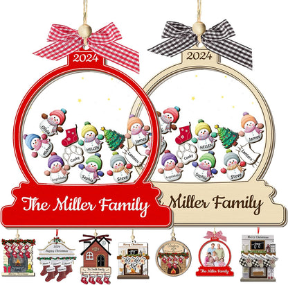 Personalized Christmas Ornaments with Names Snowman Custom Family Ornament Customized Xmas Tree
