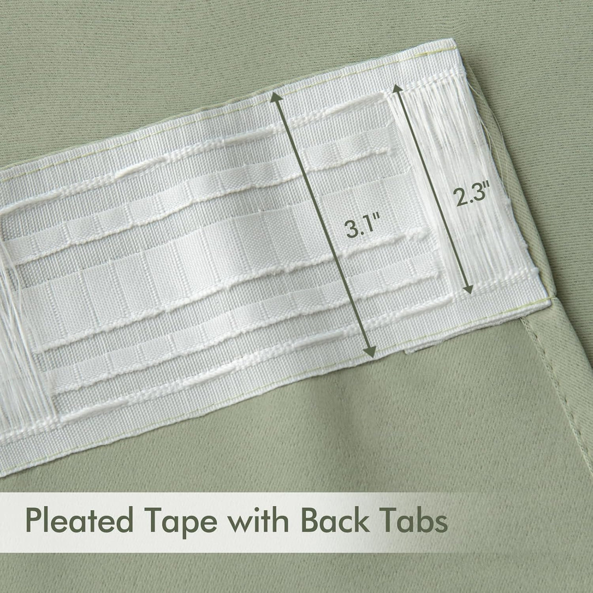 MIULEE Back Tab Sage Green Curtains 108 Inch Long 2 Panels Set for Living Room Bedroom Privacy, Rod