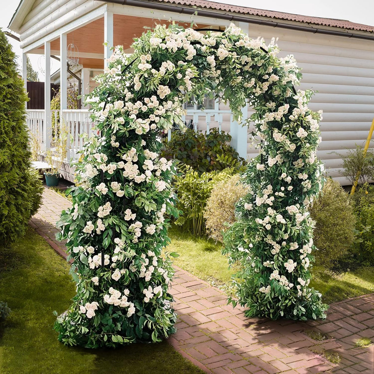 VINGLI Garden Arbor, Arch Archway for Wedding Ceremony Party, Steel Garden Trellis for Plant