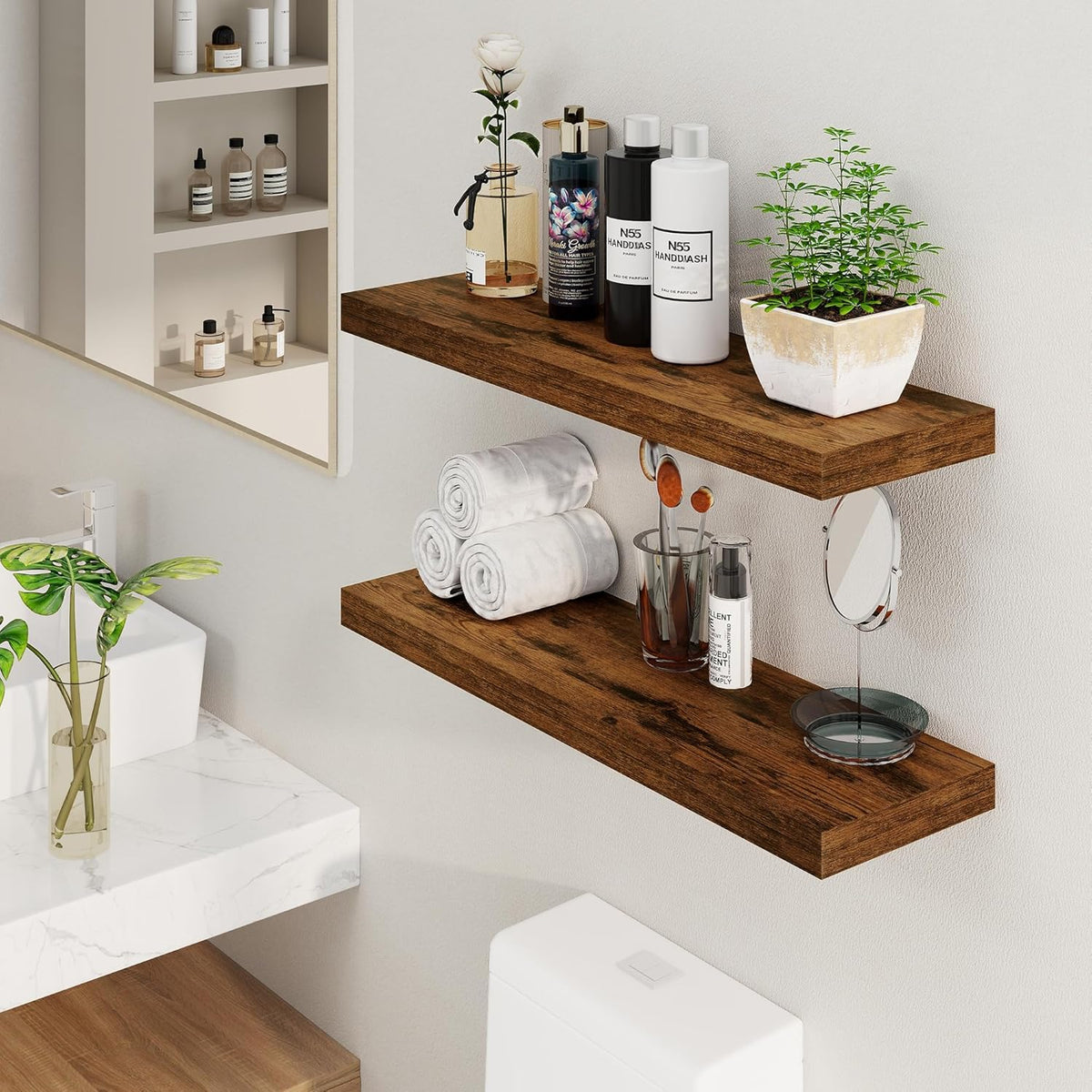 Floating Shelves 36 Inch Long, Deep Floating Shelf for Wall, 36 x 8 Floating Shelves Set of 2, 8