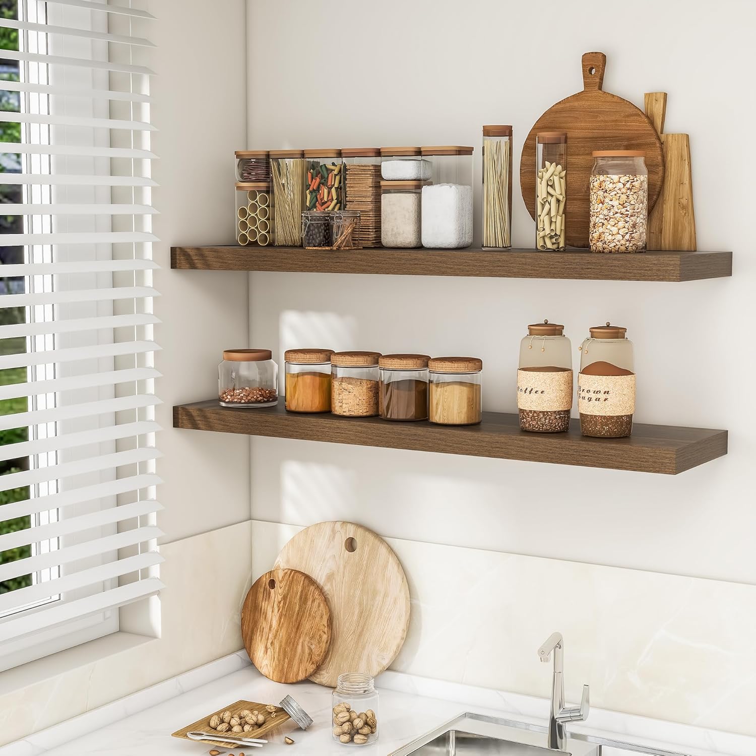 RICHFOCUS 48Inch Floating Shelves for Wall 1 Pack Shelves for Bedroom|Kitchen|Bathroom Wall Mounted