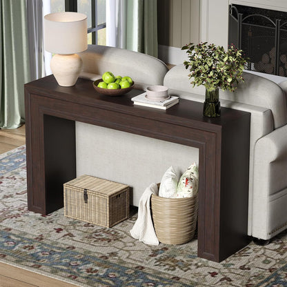 Rresyet 55 Inch Long Console Table, Sofa Table Behind Sofa, Wooden Entryway Table, Farmhouse