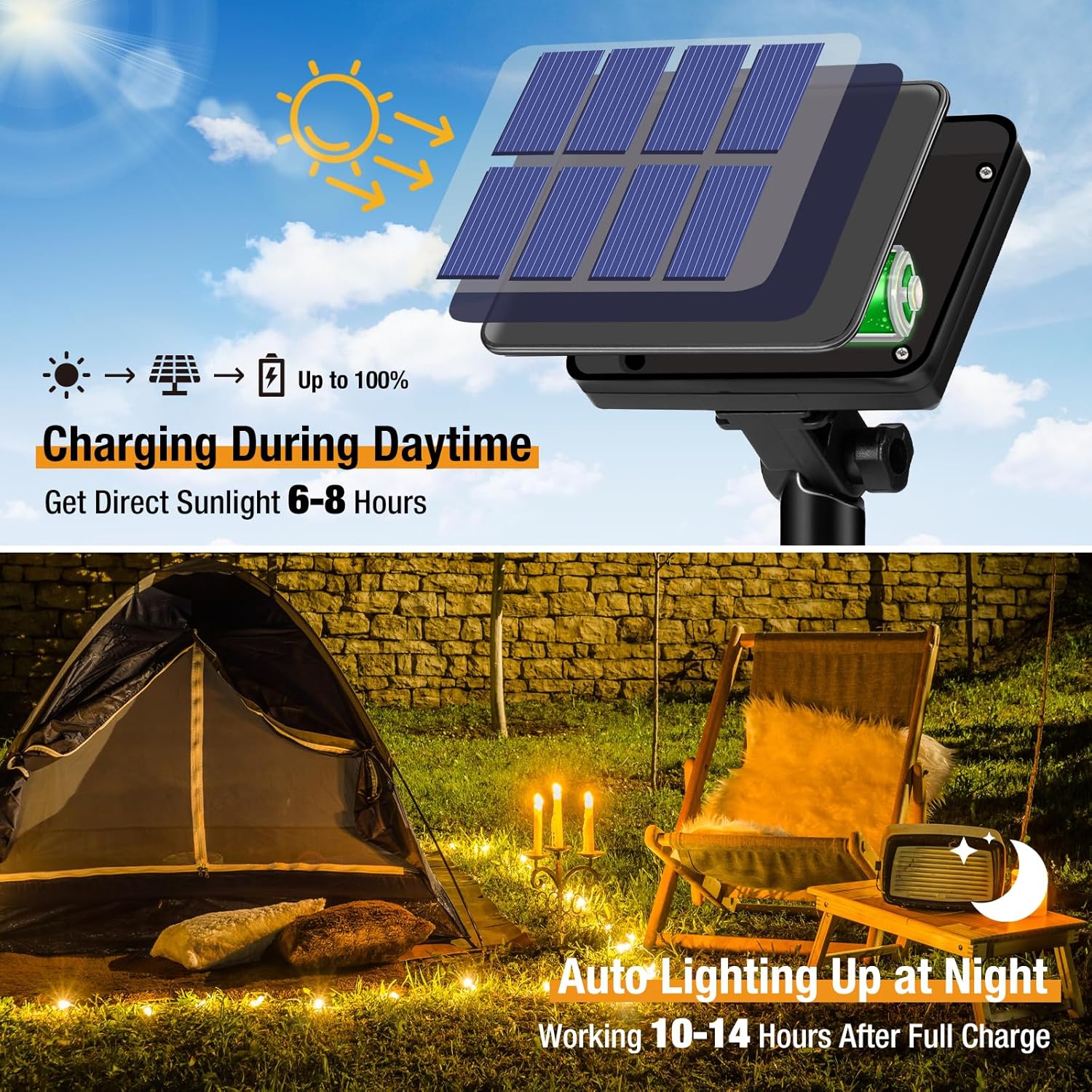 btfarm Solar String Lights for Outside - 80LED 33FT Solar Fairy Lights Outdoor Waterproof 8 Modes
