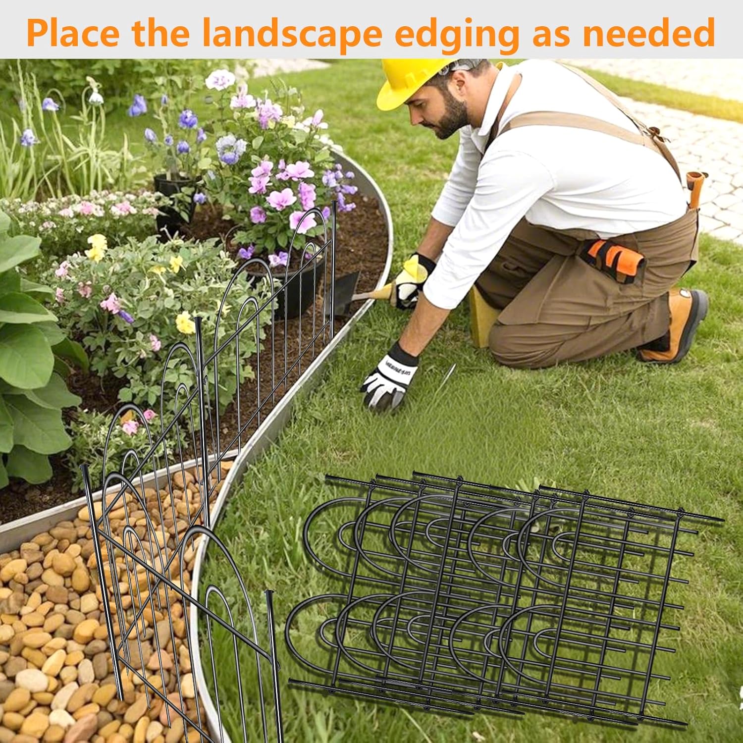 21ft X 13in Animal Barrier Fence, 15 Panels No Dig Fence for Dogs Rabbit, Anti Digging Defense