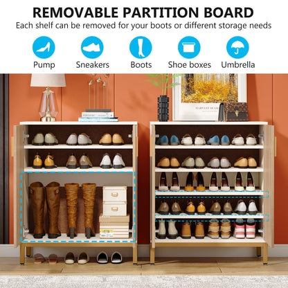 Tribesigns Shoe Cabinet with Doors, 20 Pairs Entryway Shoe Storage Cabinet with Shelves, 5-Tier