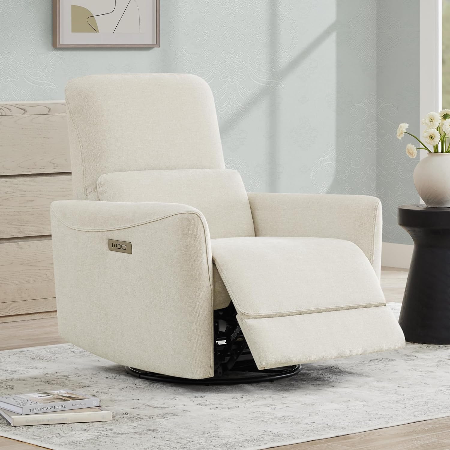 CHITA Power Recliner Chair Swivel Glider, FSC Certified Upholstered Living Room Nursery Reclining