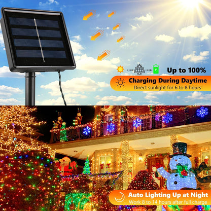 Joomer Solar Christmas Lights, 2 Pack Total 144 FT 400 LED 8 Modes Waterproof Solar Christmas