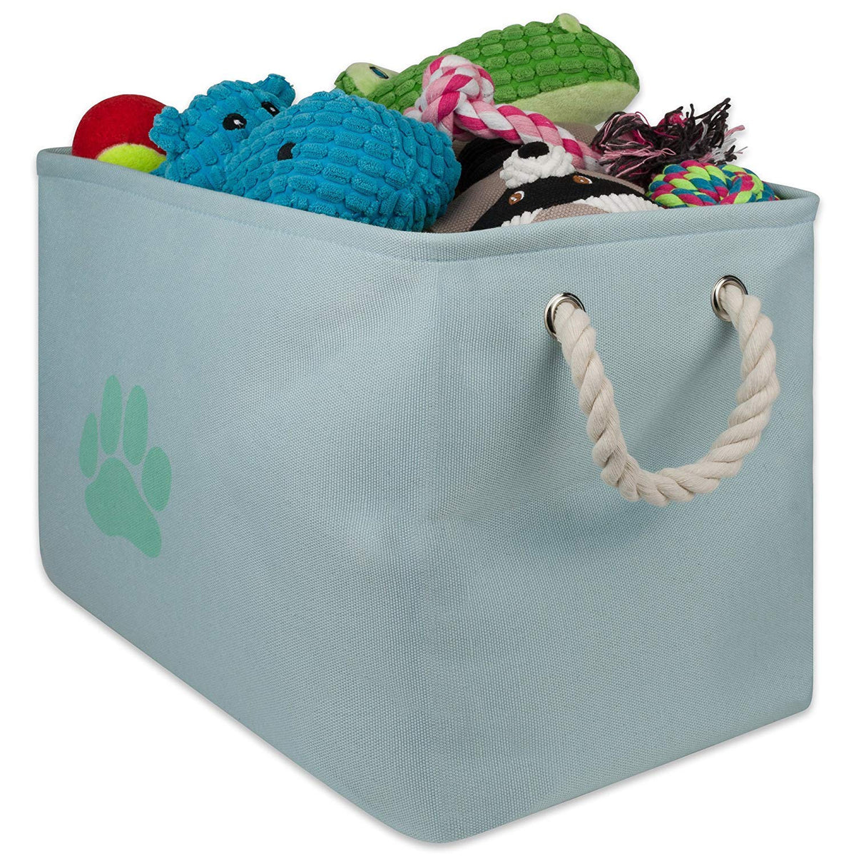 Bone Dry Pet Storage Collection Collapsible Bin, Medium Rectangle, Aqua