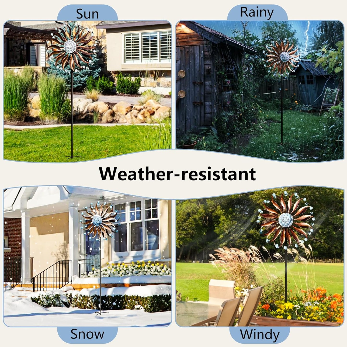 Wind Spinners Outdoor Metal Large with Stake- 84'' Wind Spinners for Yard and Garden - Windmill for