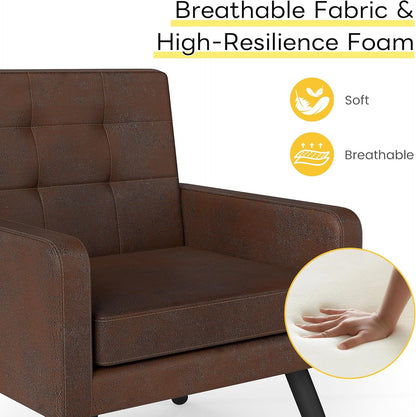 Kromax Mid-Century Modern Accent Chair for Living Room, 496 Lb. Weight Capacity, Dual Armrests