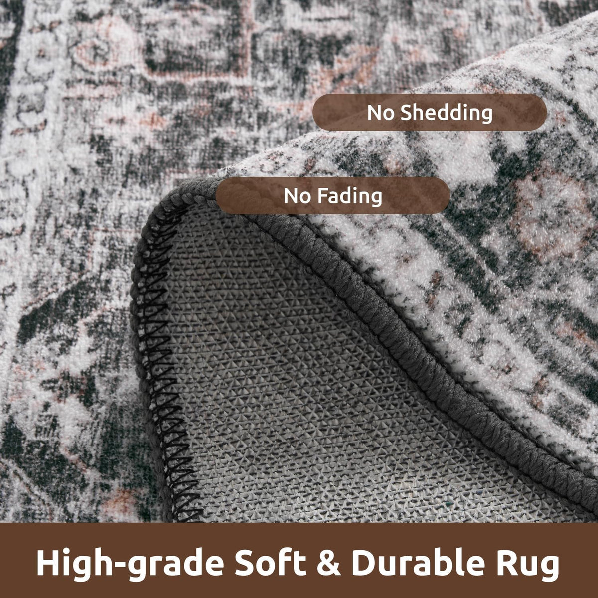 AMOAMI-2X6 Runner Rug-Washable Runners for Hallways-Soft Non Slip Bedside Rugs for Bedroom-Vintage