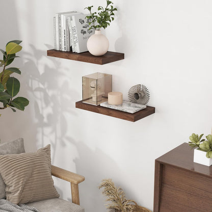 Fun Memories 16 Floating Shelves for Wall, 9 Inch Deep Floating Shelf for Bathroom, Rustic 16 x 9