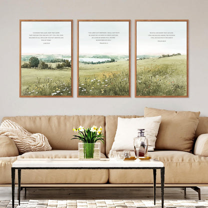 KAIRNE Scripture Christian Canvas Wall Art,Bible Verse Prints Set of 3(16”X24”),Modern Scripture