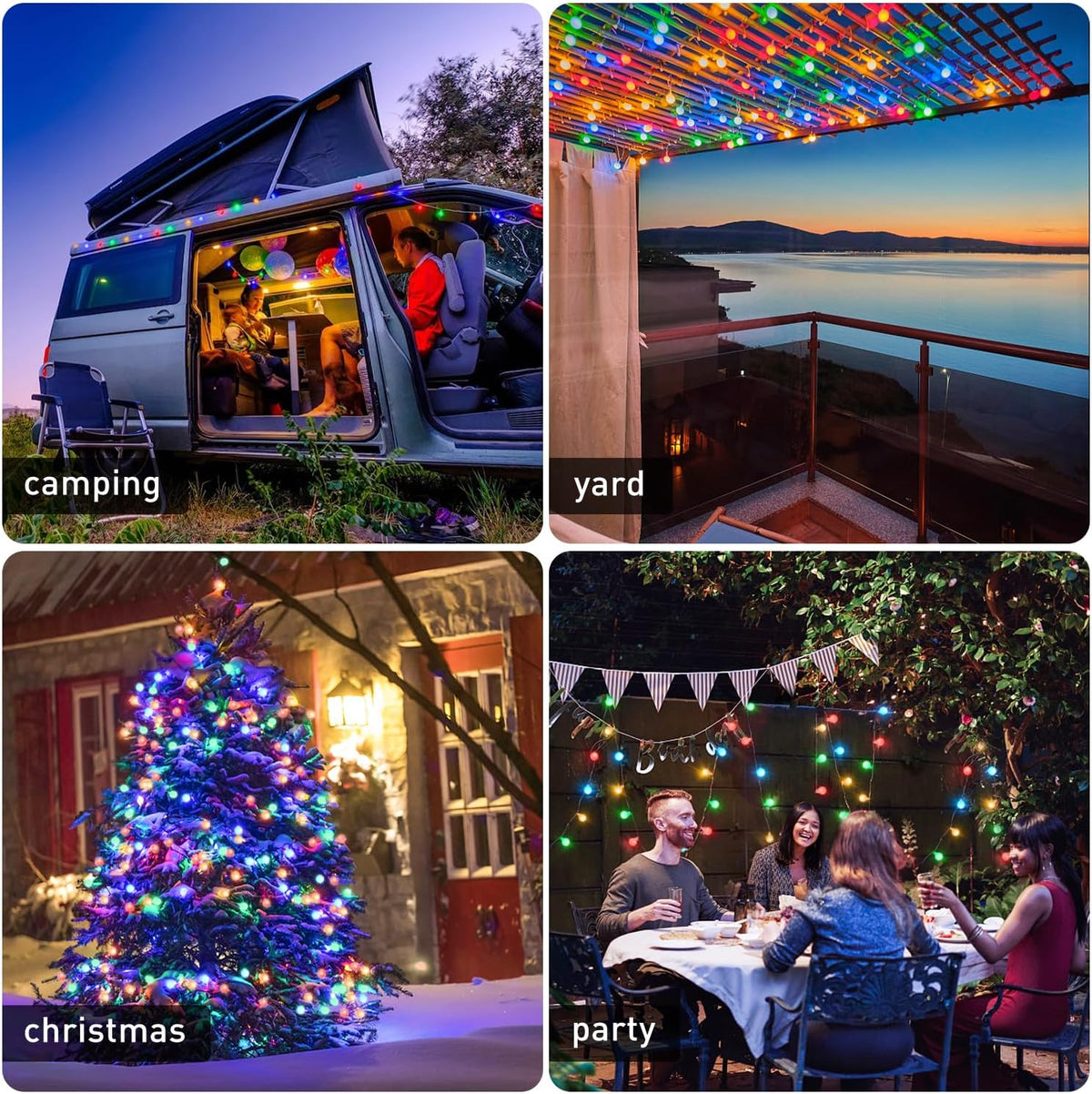 JMEXSUSS 100 LED Connectable Christmas String Lights Indoor Plug in, 33ft 8 Mode Globe String