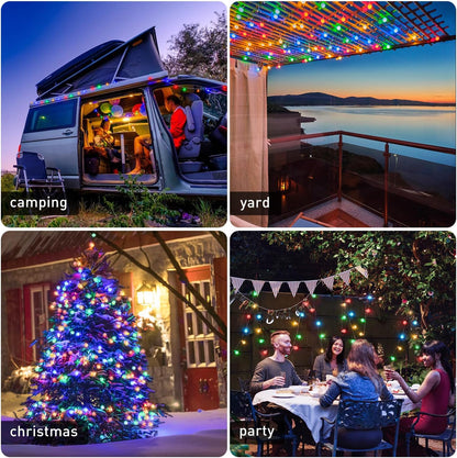 JMEXSUSS 100 LED Connectable Christmas String Lights Indoor Plug in, 33ft 8 Mode Globe String