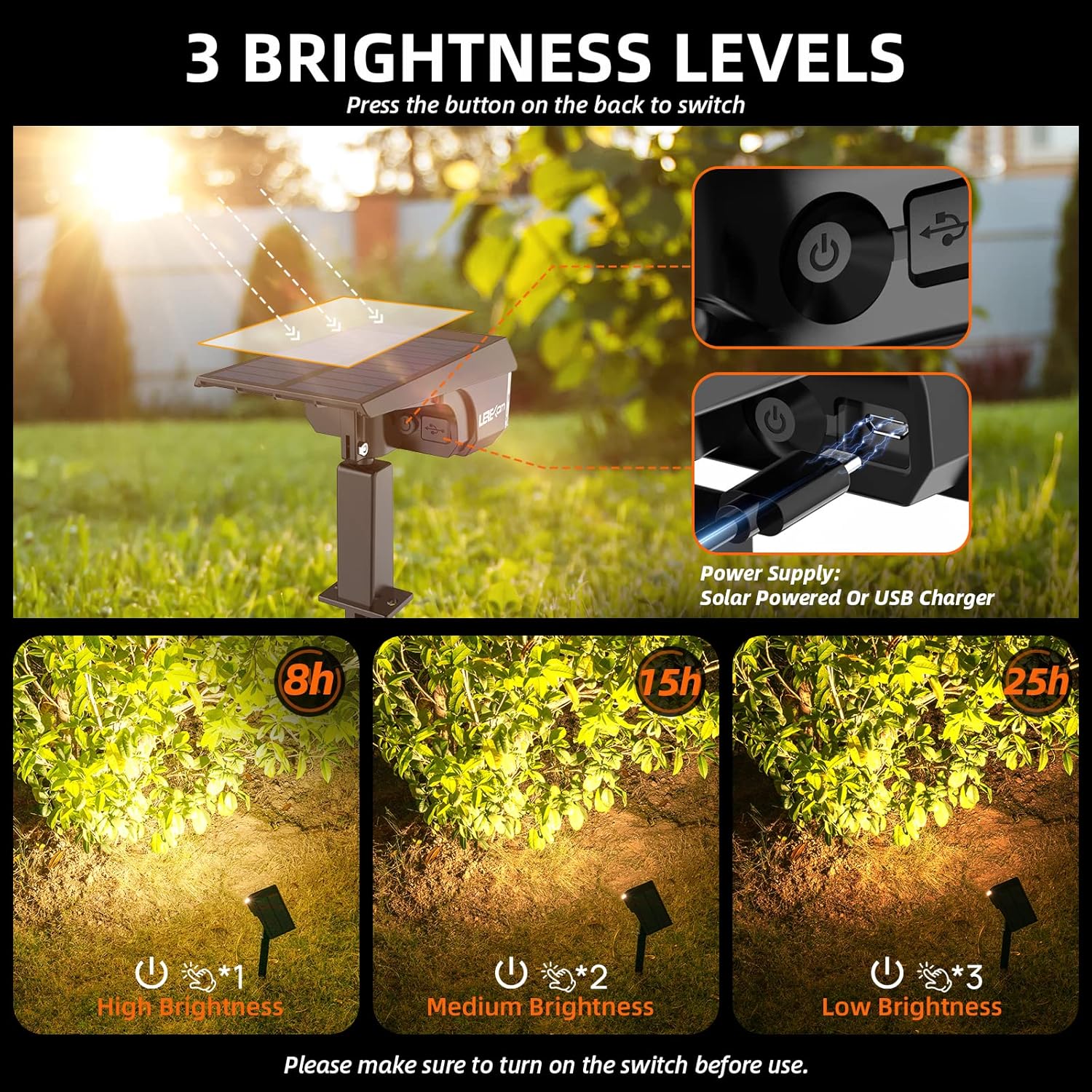 Solar Spot Lights Outdoor Landscape Lights, IP65 Outdoor Waterproof Spotlights, 40 LED's Outdoor