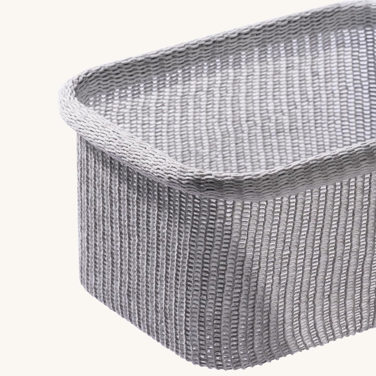La Jolie Maison Blended Fabric Storage Baskets Set of 2, Rectangle Knitted Baskets for Organizing