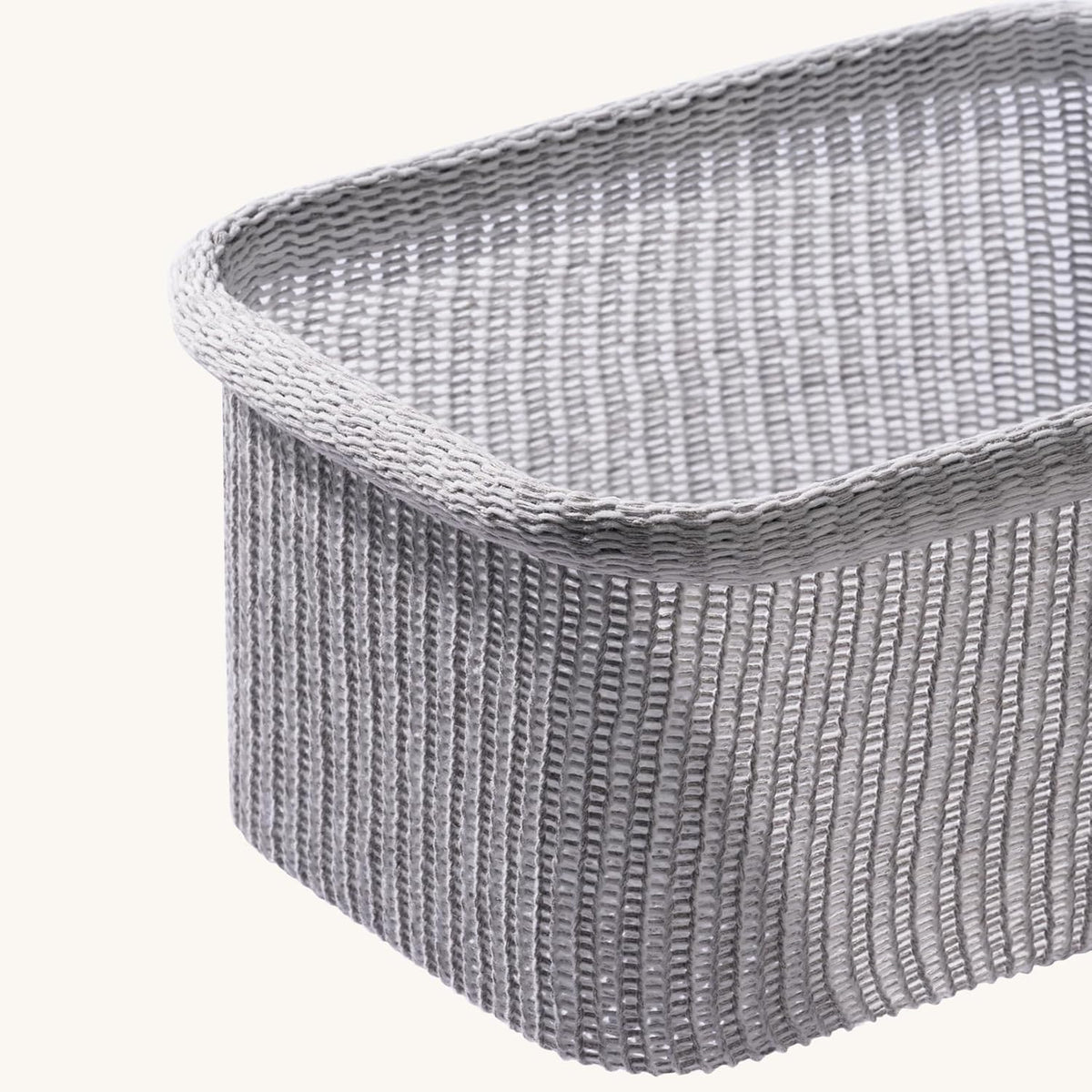 La Jolie Maison Blended Fabric Storage Baskets Set of 2, Rectangle Knitted Baskets for Organizing