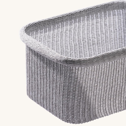 La Jolie Maison Blended Fabric Storage Baskets Set of 2, Rectangle Knitted Baskets for Organizing
